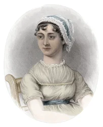 Portræt af Jane Austen (1775-1817) - Portræt af den engelske forfatter Jane Austen (1775-1817)
