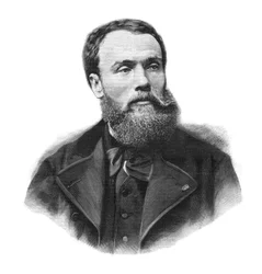 Portræt af Jean-Paul (Jean Paul) Laurens (1838-1921) fransk maler og billedhugger - Indgravering af 1891