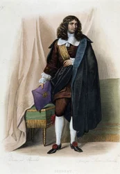 Portræt af Jean Baptiste (Jean-Baptiste) Colbert (1619-1683), fransk statsmand (1619 - 1683) - i "" Le Plutarque francais"", af Mennechet