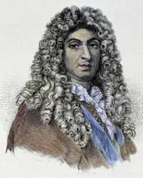 Portræt af Jean Baptiste Lully (Giovanni Battista Lulli) (1632-1687) - gravering