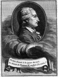 Portræt af Jean Francois Pilatre de Rosier (1757-1785), fransk fysiker og aeronaut (første ballonrejsende). (Fra en indgravering af tiden). Gravering i "" Natur: gennemgang af videnskaberne og deres anvendelser til kunst og industri"" af 25. juli