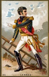 Portræt af Jean Lannes, hertug af Montebello (1769 - 1809) marskal af Frankrig. Kromolitografi af det 19. århundrede.