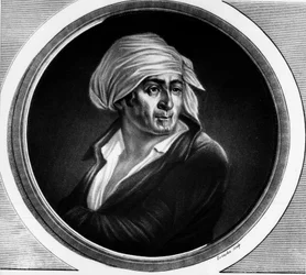 Portræt af Jean Paul Marat (1763-1793). Indgravering i "" Komplet samling af historiske malerier fra den franske revolution, i tre bind.""" 1804.