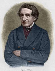 Portræt af Johann Joseph Ignaz von Dollinger (1799 - 1890), Alllemand-præst og professor i kirkehistorie. Indgravering af det 19. århundrede.