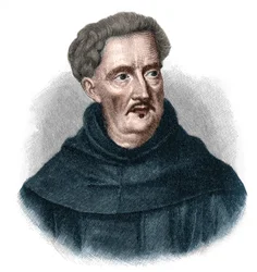 Portræt af Johann Ulrich Megerle, dit Abraham a Sancta (Saint) Clara 1607-1680. Populær forudsigelse for barokke Østrig.