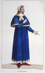 Portræt af Johannes II den Gode (1319 - 1364), konge af Frankrig, gravering fra 1830