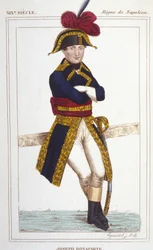 Portræt af Joseph Bonaparte (1768 - 1844), bror til Napoleon I, gravering fra 1830