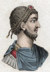 Portræt af Julian den Frafaldne (Flavius Claudius Julianus (331-363), romersk kejser. Indgravering af det 19. århundrede.