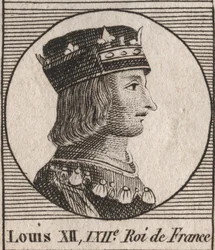 Portræt af kong Louis XII (1462-1515) - Portræt af Louis XII af Frankrig (1462-1515), konge af Frankrig - gravering fra "Instruction sur l