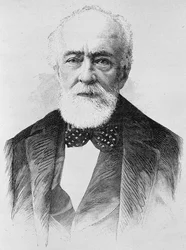 Portræt af Lajos Kossuth (1802 - 1894). Indgravering af slutningen af det 19. århundrede i "Histoire de France"" af H. Martin.