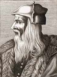 Portræt af Leonardo da Vinci (Leonardo da Vinci) (1452 - 1519).