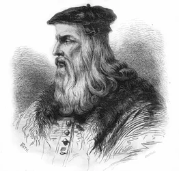 Portræt af Leonardo da Vinci (Leonardo da Vinci) (1452 - 1519).