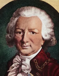 Portræt af Louis Antoine, greve af Bougainville, fransk navigatør (gravering