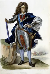 Portræt af Louis Claude Hector, hertug af Villars, marskal af Frankrig (1653-1734) - i "" Le Plutarque francais"", red. Langlois, Paris