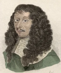 Portræt af Ludvig II af Bourbon, Prins af Conde (Bourbon-Conde) (Grand Conde) eller hertug af Enghien (1621-1686), fransk general. Indgravering af det 19. århundrede.