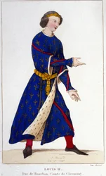 Portræt af Louis II Bèque eller Fainéant (846 - 879).