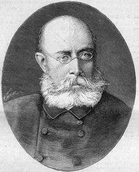 Portræt af Louis Leon Cesar Faidherbe (General Faidherbe) (1818-1889), fransk soldat og politiker. Indgravering i "" Nature. Journal of science og dets anvendelser til kunst og industri.