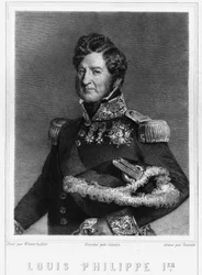 Portræt af Louis Philippe I (1773 - 1850), konge af Frankrig - i "Histoire des Français"" af Lavallée, stik, sd.