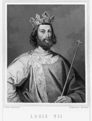 Portræt af Ludvig VII den Unge (1120 - 1180), konge af Frankrig - i "Histoire des Français"" af Lavallée, gravering, sd.