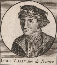 Portræt af Louis V le Faineant (967-987), konge af Frankrig - Ludvig V den Indolente (967-987) - gravering fra "" Instruction sur l