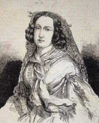 Portræt af Madame Marceline Desbordes-Valmore (Desbordes Valmore) (1786 - 1859), fransk forfatter - i "" Les Contemporains"", n.d. slutningen af det 19. århundrede.