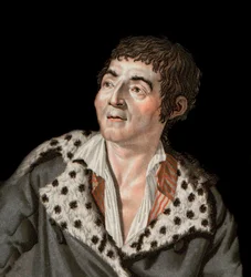 Portræt af Marat (1743-1793) - portræt af Jean-Paul (Jean Paul) Marat (1743-1793) politiker, fransk journalist - gravering af Angelique Allais