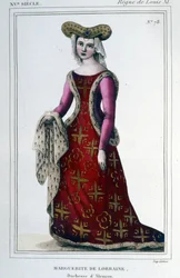 Portræt af Marguerite af Lorraine Vaudémont, hertuginde af Alençon (1463 - 1521).