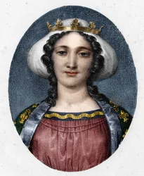 Portræt af Marguerite de Provence (1221 - 1295), dronning af Frankrig.