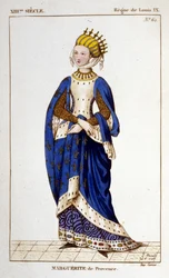 Portræt af Marguerite de Provence (1221 - 1295), dronning af Frankrig.