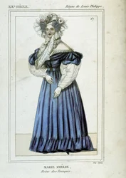 Portræt af Marie Amelie de Bourbon (1782 - 1866), dronning af franskmændene, hustru til Louis Philippe I.