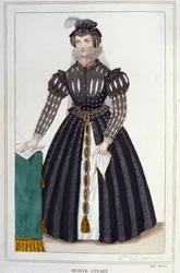 Portræt af Marie Stuart (1542 - 1587) Indgravering af 1830