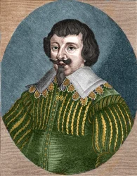Portræt af Martin Opitz (Martinus Opitius) (1597-1639), fader til tysk poesi.