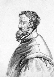 Portræt af Michelangelo Buonarroti dit Michel Ange (Michelangelo eller Michelangelo