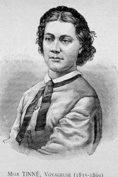 Portræt af frøken Tinné, rejsende (1835 - 1869) - grav. 19. århundrede