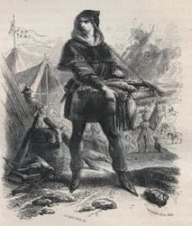 Portræt af Nicolaas Zannekin (? -1328), flamsk bonde og leder af bondeoprøret i Flandern (1325-1328) - Nicolaas Zannekin, også kaldet Nicolas Zanekin eller Zannequin, tribun og flamsk eventyrer, leder af bondeoprøret mod greven af Flandern