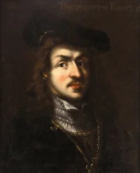 Portræt af Paracelsus, Anonym. Olie på lærred