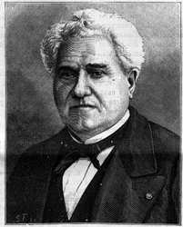 Portræt af Paul Gervais (1816-1879), fransk zoolog og palæontolog. Indgravering i ""La Nature""