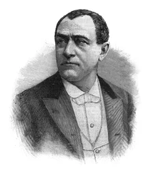 Portræt af Paulus (Jean Paul (Jean-Paul) Habans) fransk sanger (1845-1908) - Indgravering fra slutningen af det 19. århundrede