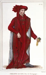 Portræt af Filip III den Gode (1396-1467), gravering af hertugen af Bourgogne fra 1830