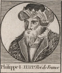 Portræt af Philip I (1060 - 1108), konge af Frankrig - Philip I (1053-1108) konge af Frankrig - gravering fra "" Instruction sur l