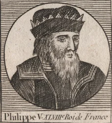 Portræt af Philip V den lange (1294 - 1322), konge af Frankrig - Philippe V (1294-1322) 
