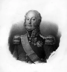 Portræt af Pierre Claude, Grev Pajot, dit Pajol (1772-1844), fransk general, gravering af det 19. århundrede