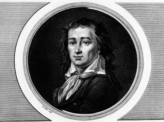 Portræt af Pierre Gaspard Chaumette (1763-1794), fransk politiker. Indgravering i "" Komplet samling af historiske malerier fra den franske revolution, i tre bind.""" 1804.