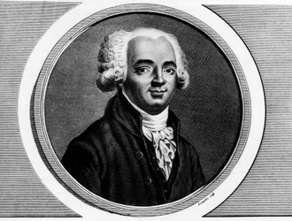 Portræt af Pierre Louis Manuel (1751-1793), deputeret for Seine i Nationalkonventet. Stik i »Komplet samling af historiske malerier fra Den Franske Revolution, i tre bind«. 1804.