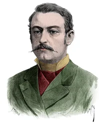 Portræt af Pierre Waldeck Rousseau, fransk statsmand - kobberstik 1883