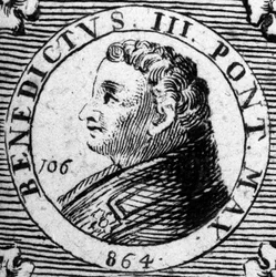 Portræt af pave Benedikt III eller Benedikt 3.