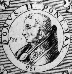 Portræt af pave Donus II (pave 973).