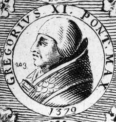 Portræt af pave Gregoire XI valgt i 1370 og døde i 1378.