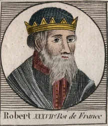 Portræt af Robert I (ca. 860-923), konge af Vestfrankien fra 922 til 923 - Robert I, konge af Vestfrankien fra 922 til 923 - gravering fra "Instruction sur l