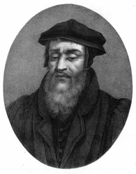 Portræt af Robert I Estienne (1498 - 1559) humanist, forlægger og trykker.